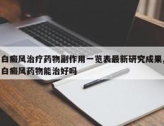 白癜风治疗药物副作用一览表最新研究成果,白癜风药物能治好吗